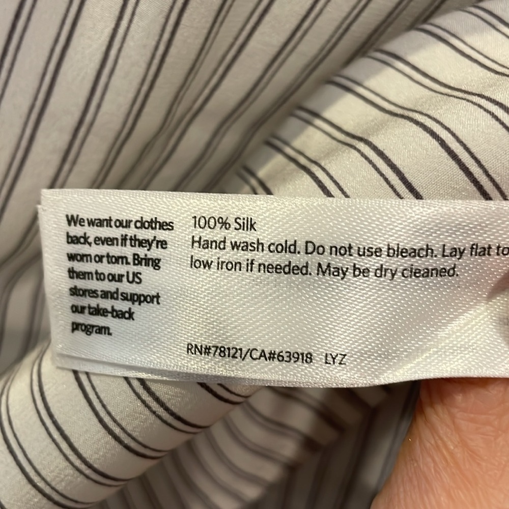 Eileen Fisher Striped Silk Crepe U Neck Camisole - Picture 10 of 12